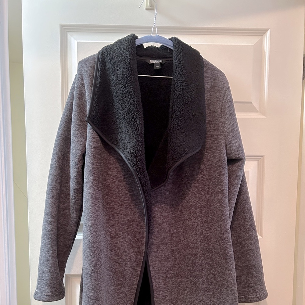 Black and grey polar vest